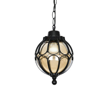 European Retro Spherical 1-Light Outdoor Waterproof Pendant Light