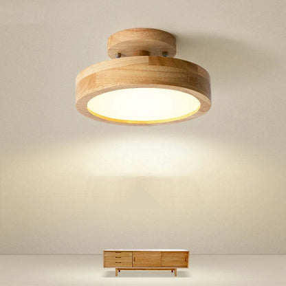 Moderne Led-plafondlamp Gemaakt Van Hout