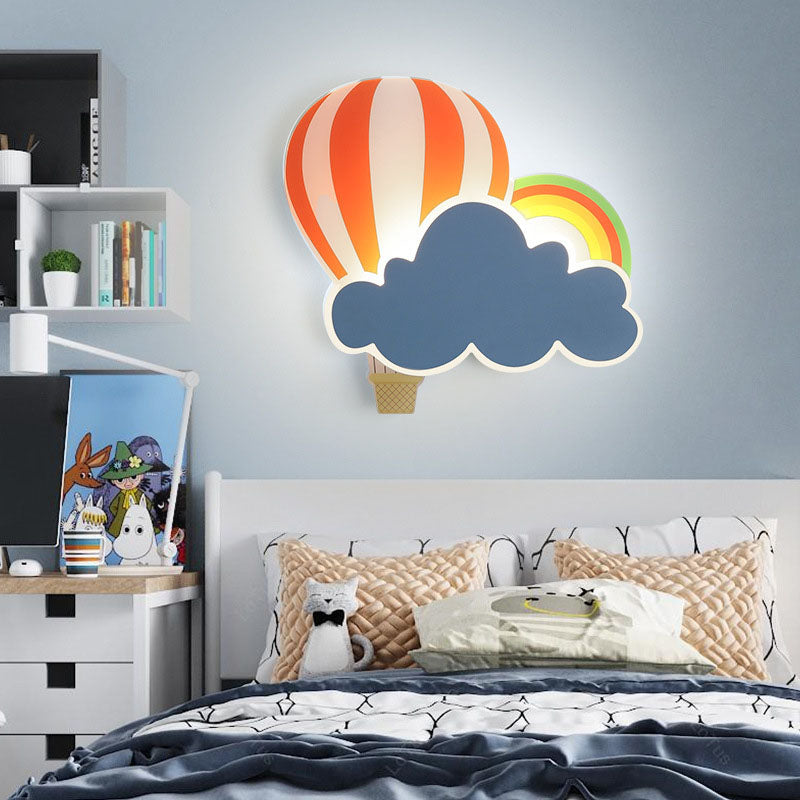 Hedendaagse Creatieve Kinderluchtballonwolken Ijzeren Acryl Led Wandlamp Voor Slaapkamer