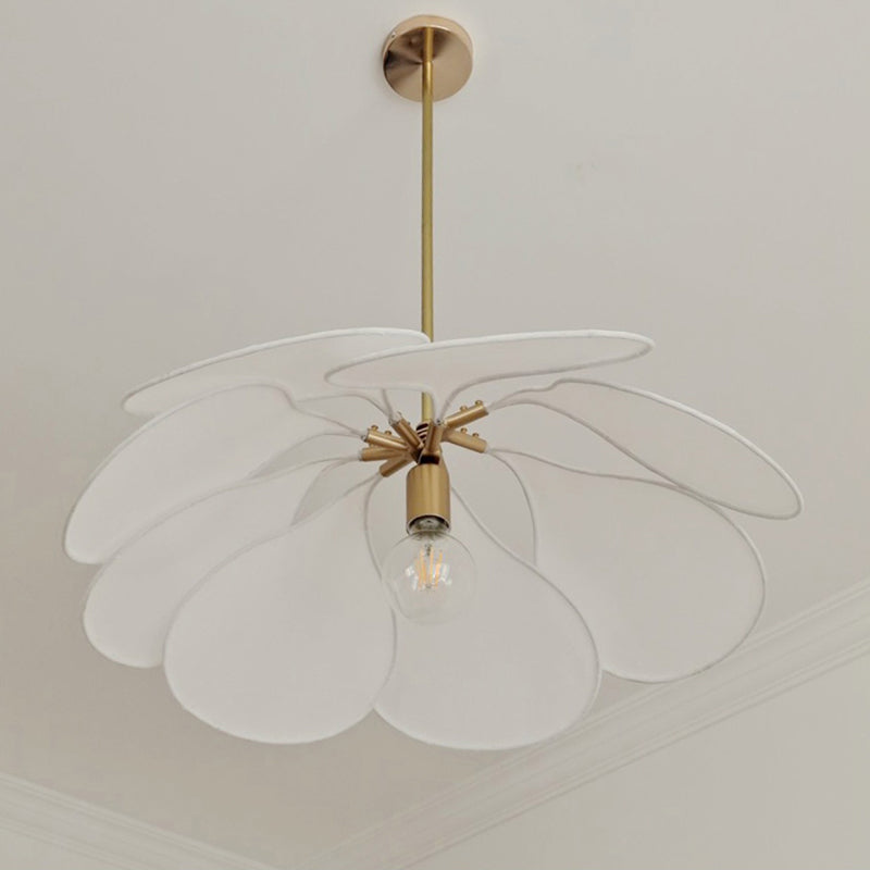 Hedendaagse Boho Petal Stoffen Lampenkap 1-Lichts Hanglamp Voor Woonkamer