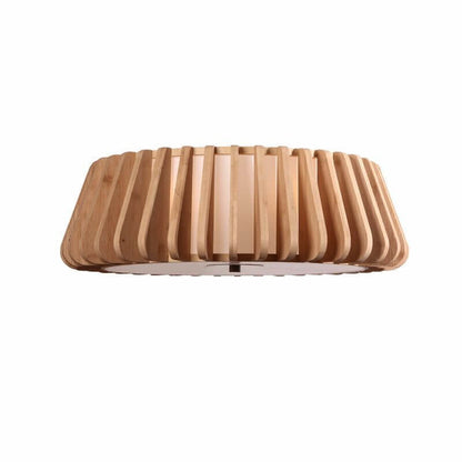 Hedendaagse Scandinavische Massief Houten Ronde Vorm 3/4/5 Lichts Plafondlamp Voor Woonkamer