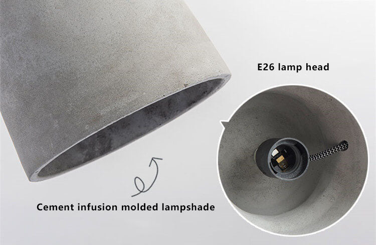 Industriële Cement Kolom Touw Draad 1-Lichts Hanglamp