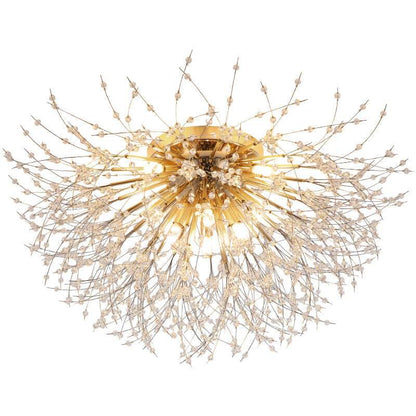 Moderne Creatieve Paardenbloem Kristal 5/6/8 Lichts Semi-Flush Montage Plafondlamp