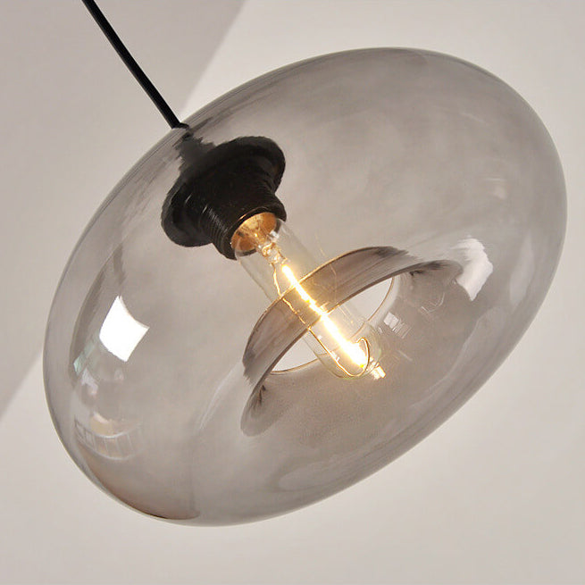 Creatieve Ovale Hanglamp Met 1 Licht Gemaakt Van Gekleurd Glas