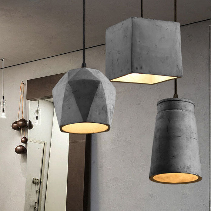 Industriële Simplicity Cement Geometrische 1-Lichts Hanglamp