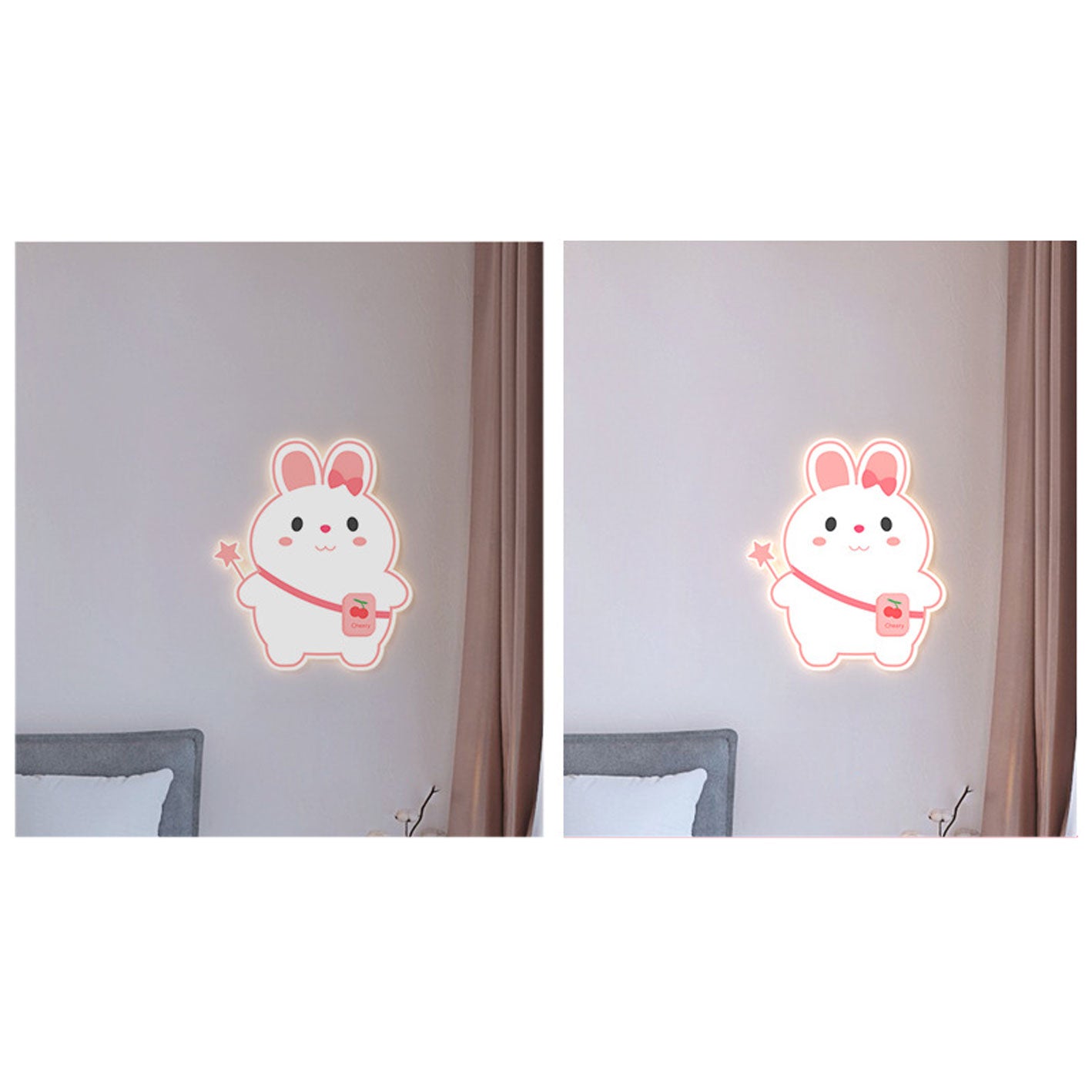 Creatieve Cartoon Konijn Eenhoorn Kinderen LED Wandlamp