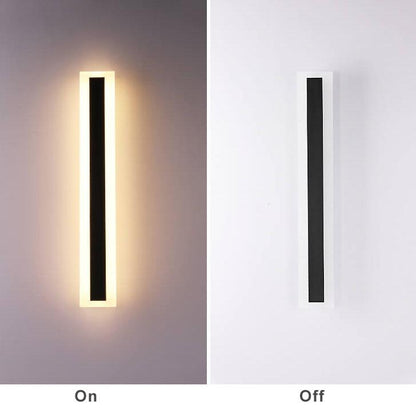 Minimalistische Langwerpige Staafvormige 1-Lichts Led-Acryl Waterdichte Buitenwandlamp