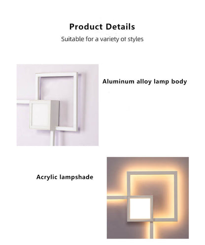 Minimalistische Vierkante Gecombineerde Led Ijzeren Wandlamp