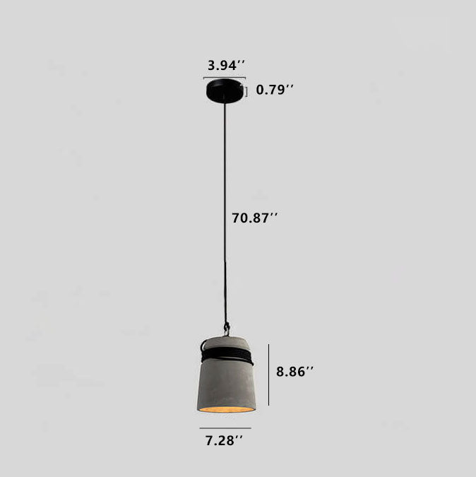 Industriële Cement Kolom Touw Draad 1-Lichts Hanglamp