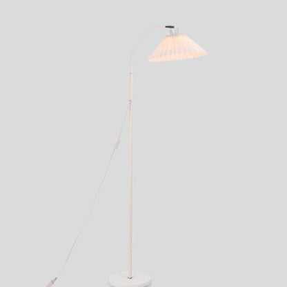 Minimalistische Stoffen Geplooide Kap 1-Lichts Staande Vloerlamp