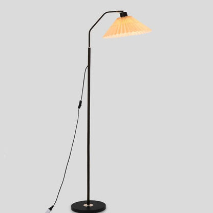 Minimalistische Stoffen Geplooide Kap 1-Lichts Staande Vloerlamp