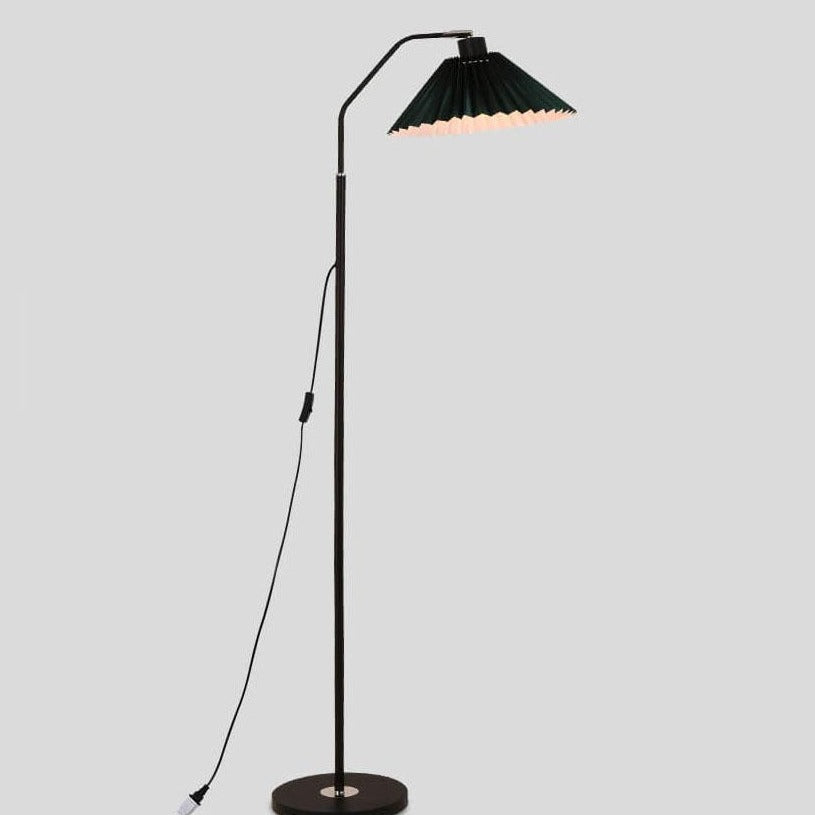 Minimalistische Stoffen Geplooide Kap 1-Lichts Staande Vloerlamp