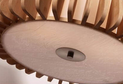 Hedendaagse Scandinavische Massief Houten Ronde Vorm 3/4/5 Lichts Plafondlamp Voor Woonkamer