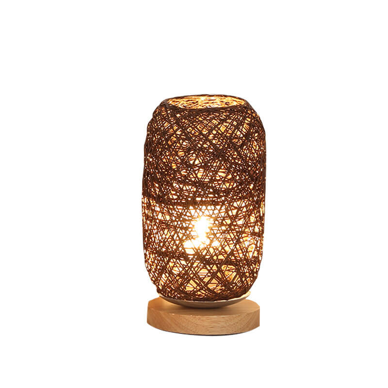 Creatieve Twine Rattan Ball LED Dimbare Decoratieve Nachtlamp Tafellamp