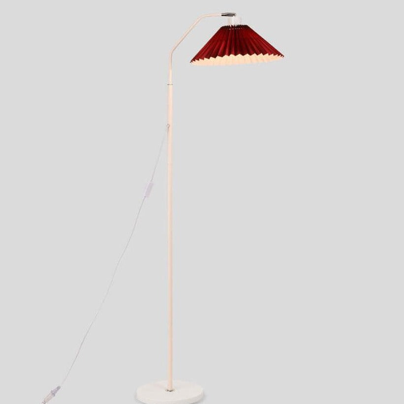 Minimalistische Stoffen Geplooide Kap 1-Lichts Staande Vloerlamp