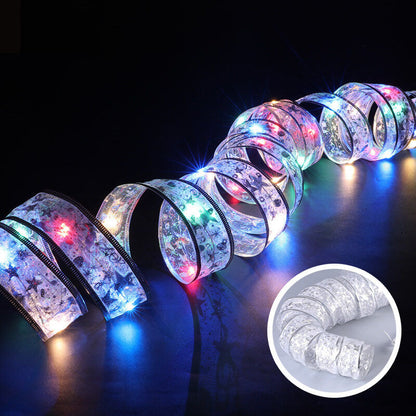 Kerstboomversiering Lint Cadeau LED Lichtsnoer