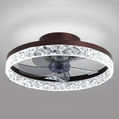 Moderne Cirkelvormige Ring Led Semi-Inbouw Plafondventilatorlamp