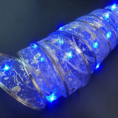 Kerstboomversiering Lint Cadeau LED Lichtsnoer