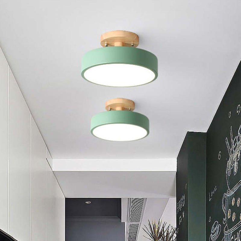 Moderne Led-plafondlamp Gemaakt Van Hout