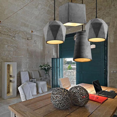 Industriële Simplicity Cement Geometrische 1-Lichts Hanglamp