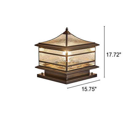 Europees Buiten Messing Glas Vierkant 1/2 Licht Waterdicht Pilaar Landschapslicht