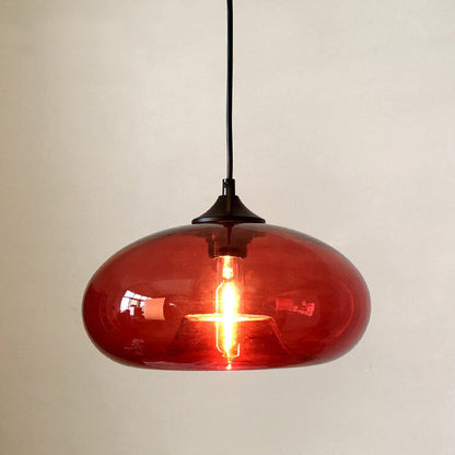 Creatieve Ovale Hanglamp Met 1 Licht Gemaakt Van Gekleurd Glas