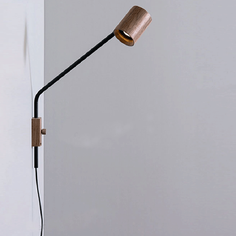 Hedendaagse Simplicity Houten Cilinder Kap Ijzer 1-Lichts Wandlamp Lamp Voor Slaapkamer