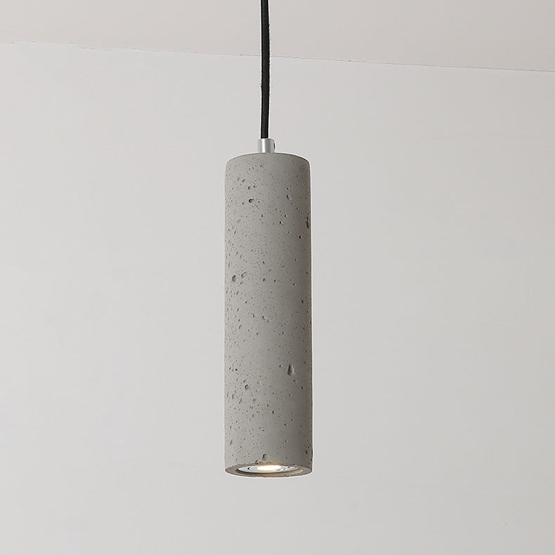 Hedendaagse Industriële Cilindrische Ruwe Textuur Cement 1-Lichts Hanglamp Voor Woonkamer