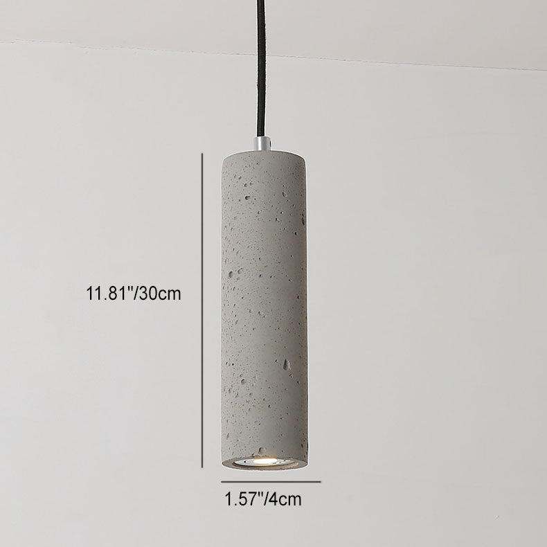 Hedendaagse Industriële Cilindrische Ruwe Textuur Cement 1-Lichts Hanglamp Voor Woonkamer