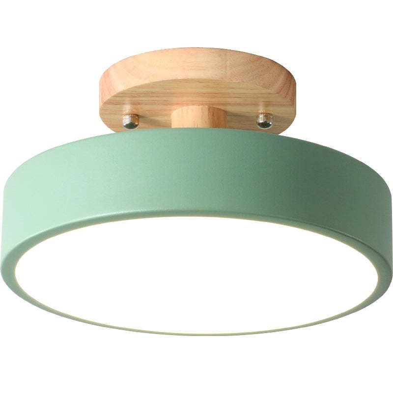 Moderne Led-plafondlamp Gemaakt Van Hout