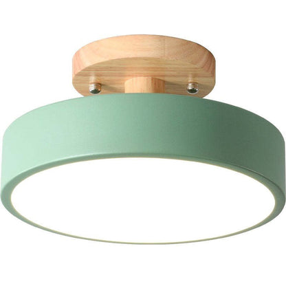 Moderne Led-plafondlamp Gemaakt Van Hout