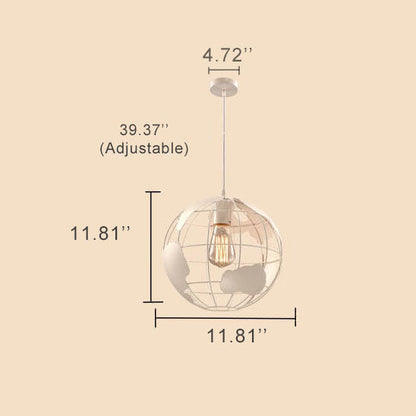 Aardevormige Metalen Lampenkap 1-lichts Bolvormige Hanglamp