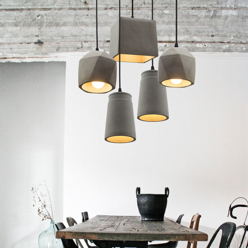 Industriële Simplicity Cement Geometrische 1-Lichts Hanglamp