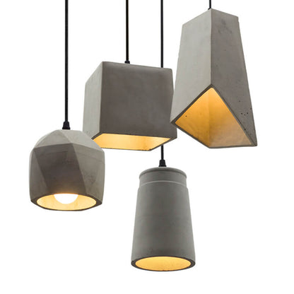 Industriële Simplicity Cement Geometrische 1-Lichts Hanglamp