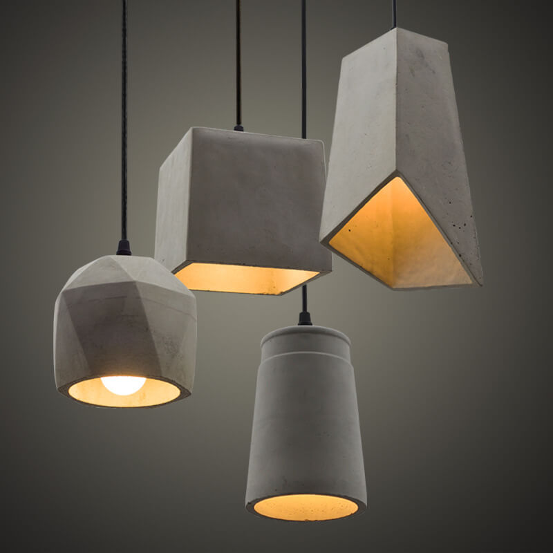 Industriële Simplicity Cement Geometrische 1-Lichts Hanglamp