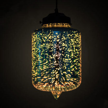 Moderne Creatieve 3D Vuurwerk Glazen Pot Hanglamp Met 1 Lichtpunt