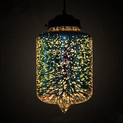 Moderne Creatieve 3D Vuurwerk Glazen Pot Hanglamp Met 1 Lichtpunt