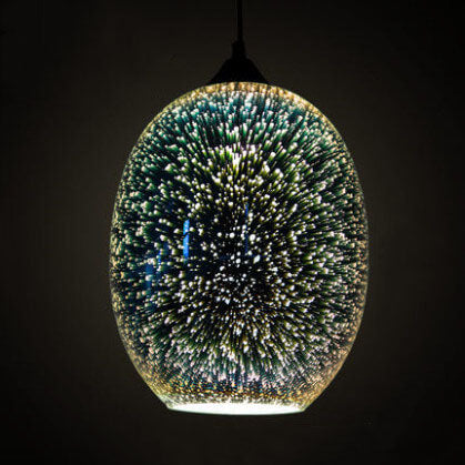 Moderne Creatieve 3D Vuurwerk Glazen Pot Hanglamp Met 1 Lichtpunt