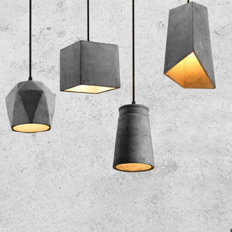 Industriële Simplicity Cement Geometrische 1-Lichts Hanglamp