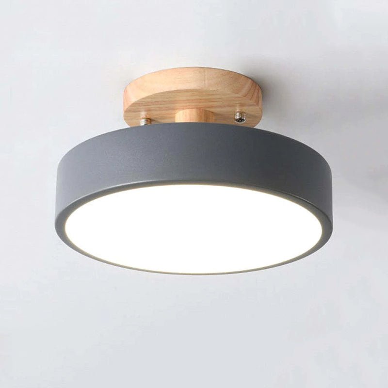 Moderne Led-plafondlamp Gemaakt Van Hout