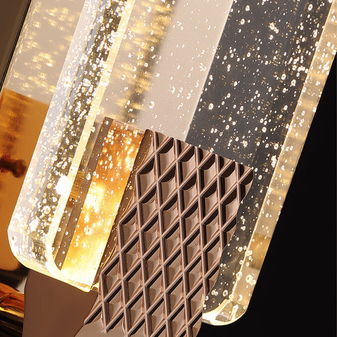 Europese Licht Luxe Rechthoekige Bubble Crystal LED Wandlamp