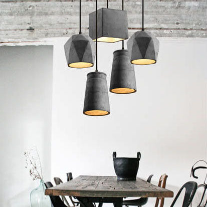 Industriële Simplicity Cement Geometrische 1-Lichts Hanglamp