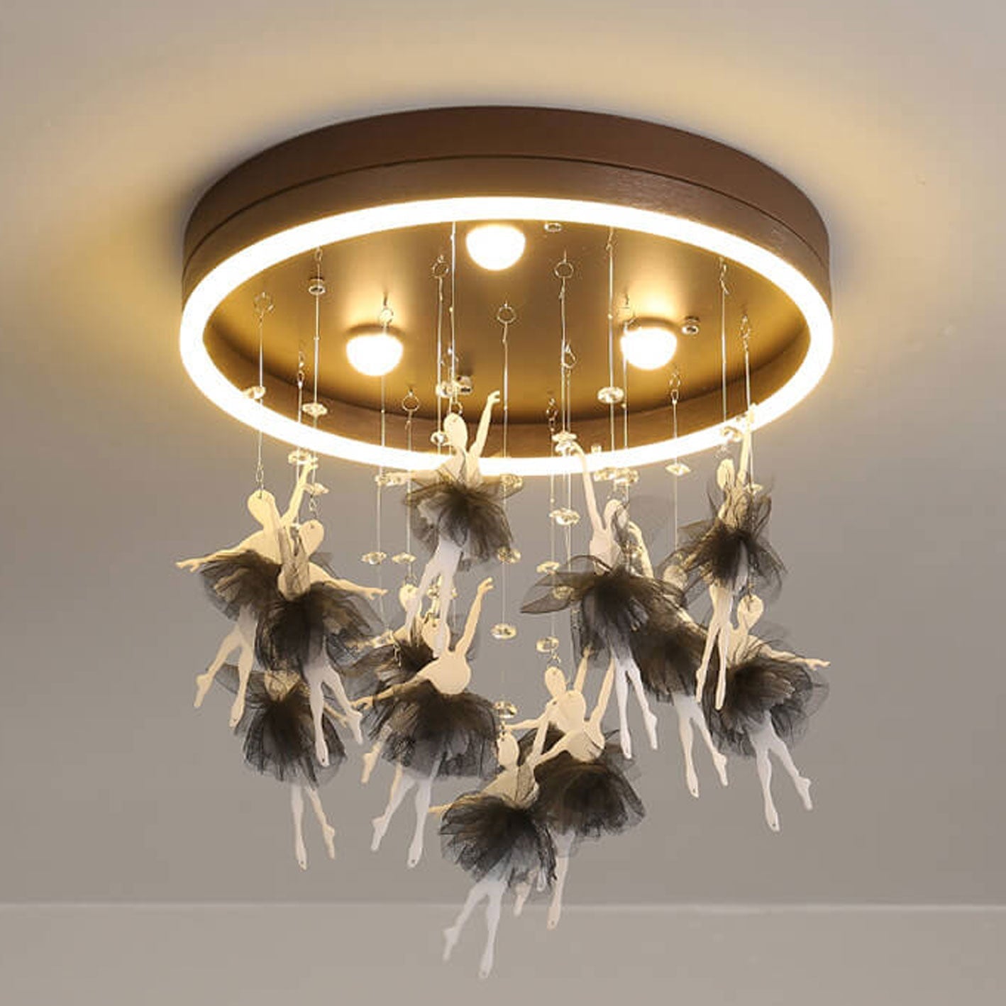 Moderne Creatieve Cartoon Ronde Vogel / Rok Hangende Led Plafondlamp