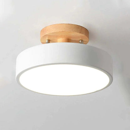 Moderne Led-plafondlamp Gemaakt Van Hout