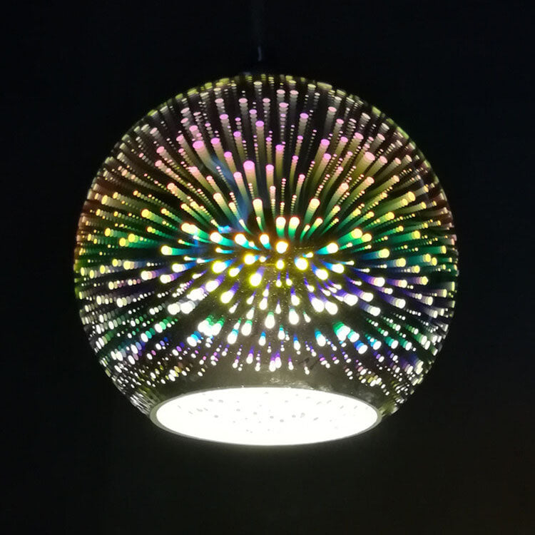 Moderne Creatieve 3D Kleurrijke Vuurwerk Glazen 1-Lichts Koepel Hanglamp