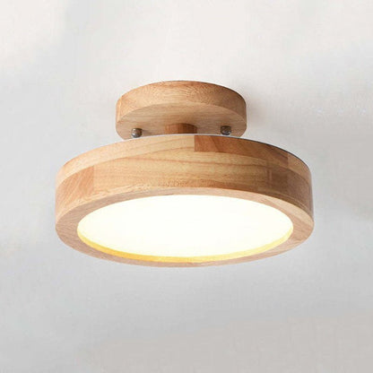 Moderne Led-plafondlamp Gemaakt Van Hout