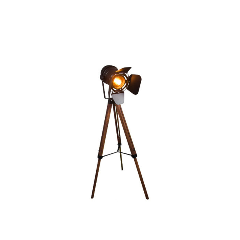 Hedendaagse Creatieve Camera Ijzer Hout 1 - Lichte Staande Vloerlamp Voor Woonkamer