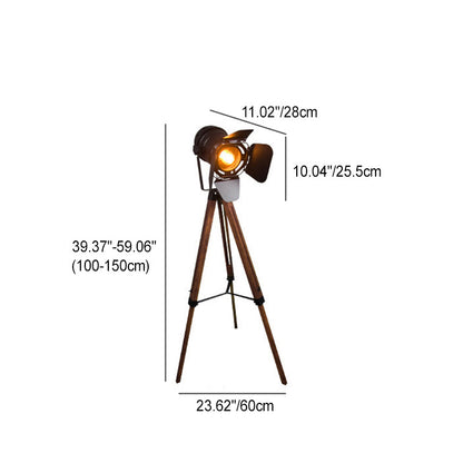 Hedendaagse Creatieve Camera Ijzer Hout 1 - Lichte Staande Vloerlamp Voor Woonkamer