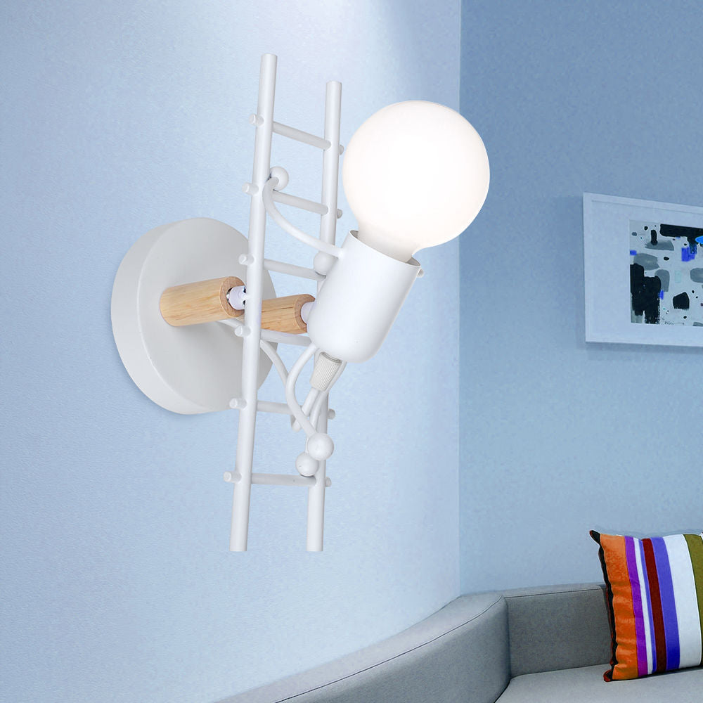 Hedendaagse Creatieve Humanoïde Ladder Ijzeren 1-Lichts Wandlamp Voor Woonkamer