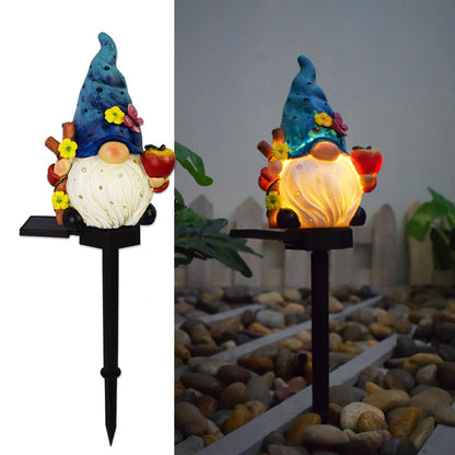 Hedendaagse Creatieve Cartoon Hars Dwerg Elf Zonne-led Decoratie Grond Inzetstuk Landschapslicht Voor Tuin